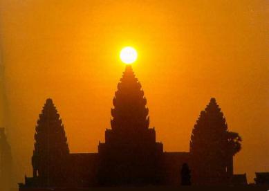 Vernal equinox at Angkor Wat.